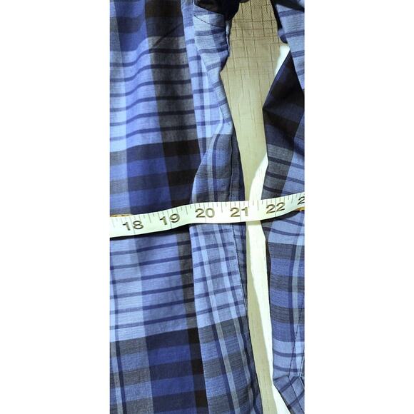 Calvin Klein L Button Down Shirt Men's XL Slim Fit Blue Plaid Long‎ Sleeve - Picture 8 of 9